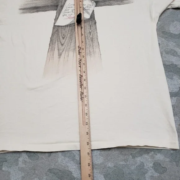 Vintage Religious Delta Shirt Mens Large Beige Short Sleeve Single Stitch USAk - Picture 11 of 12